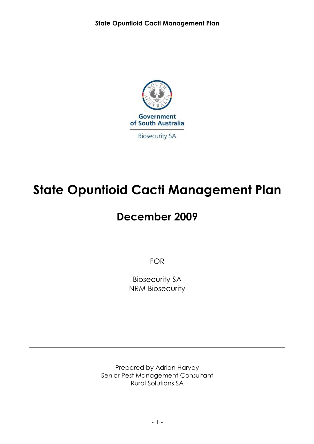 State Opuntia Management Plan