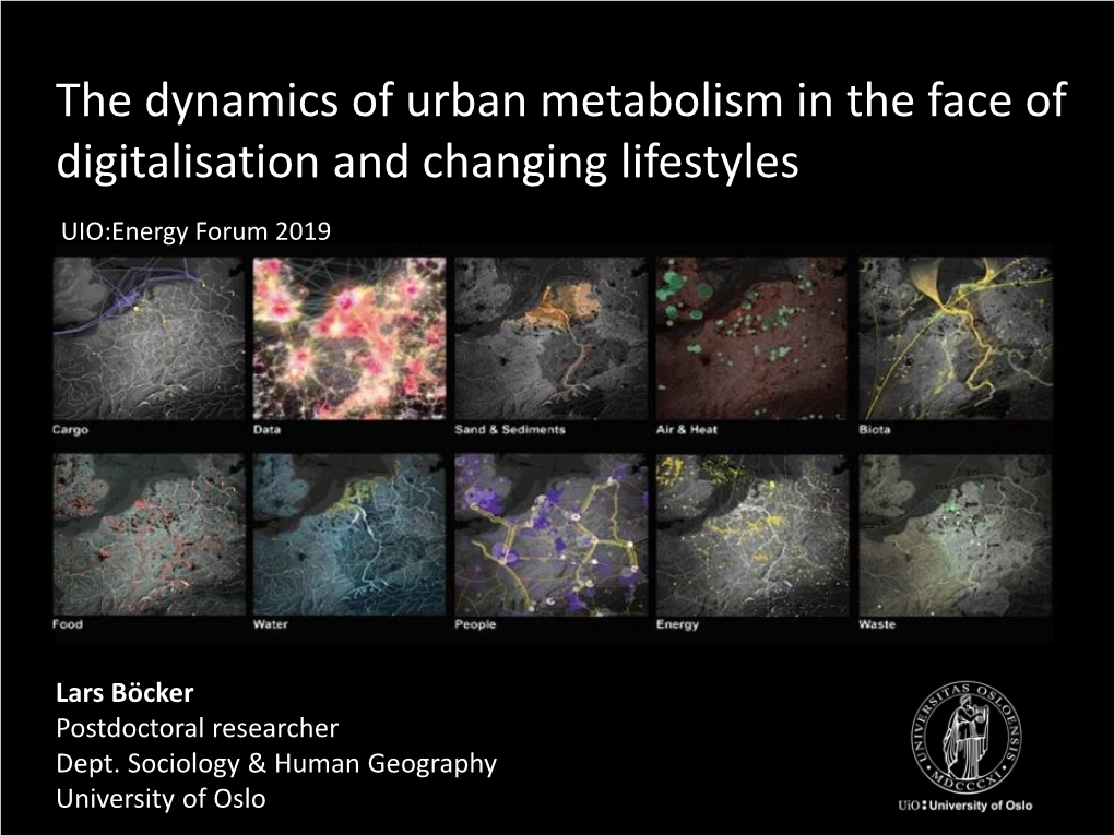 The Dynamics of Urban Metabolism in the Face of Digitalisation and Changing Lifestyles