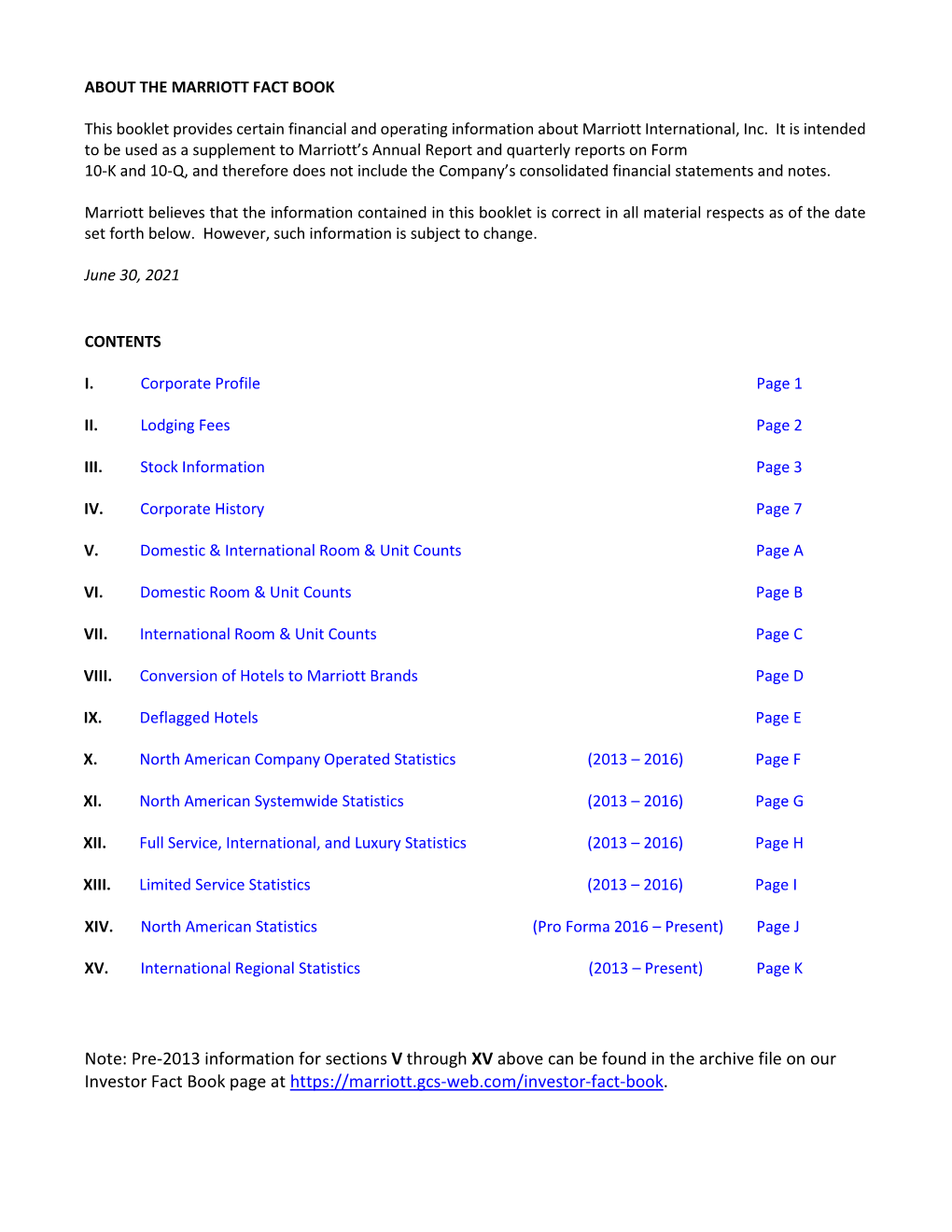 Note: Pre-2013 Information for Sections V Through XV Above Can