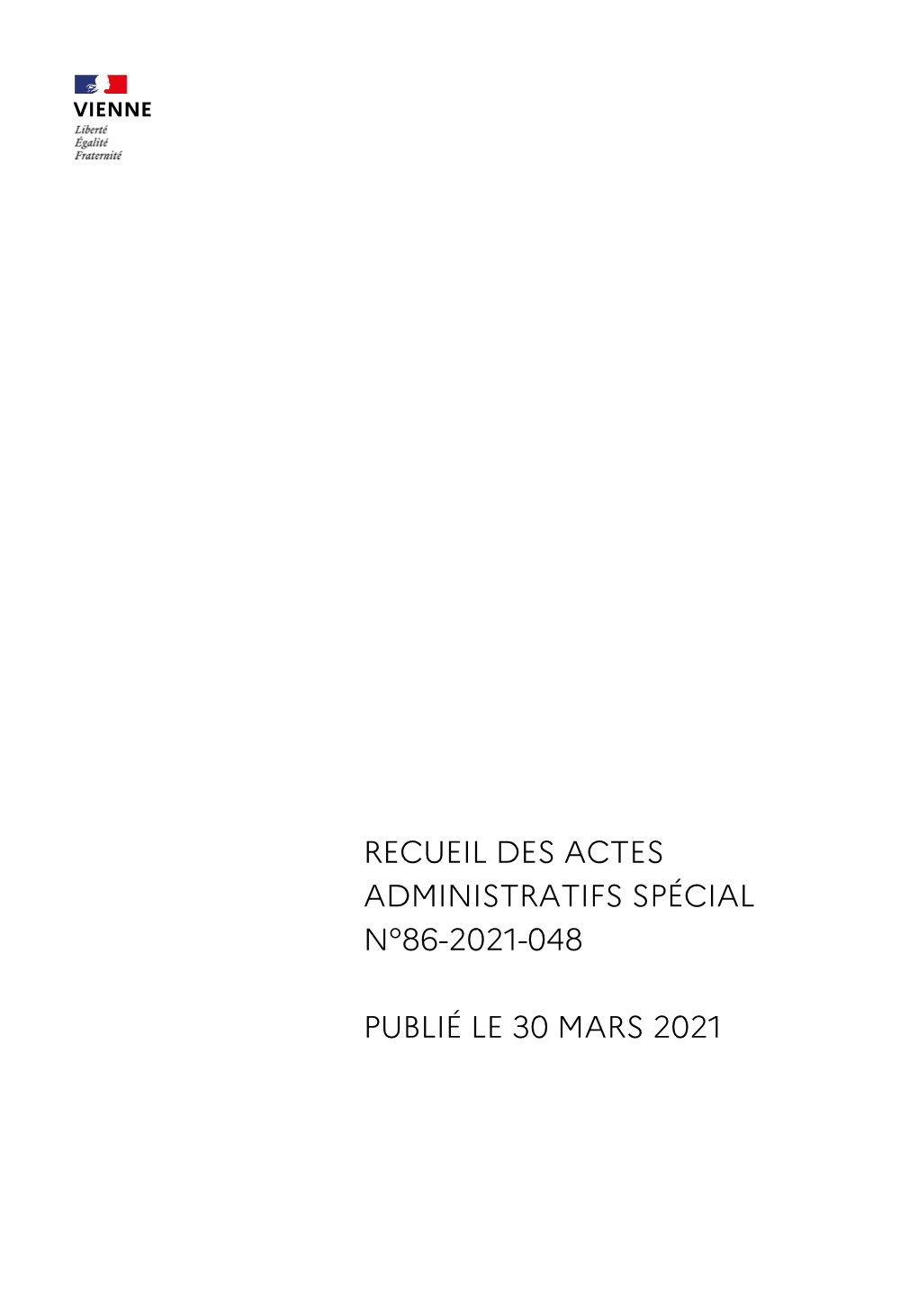 Recueil RAA N°048 Du 30 Mars 2021