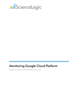 Monitoring Google Cloud Platform
