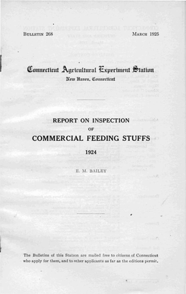 Report on Inspection of Commercial Feeding Stuffs 1924