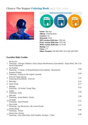 Chance the Rapper Coloring Book Mp3, Flac, Wma