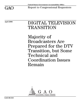 GAO-08-510 Digital Television Transition: Majority of Broadcasters
