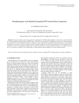 Phosphotungstic Acid Modified Expanded PTFE Based Nafion Composites