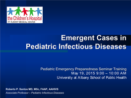 Emerging Infectious Diseases and Children PPT Handout