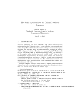 The Wiki Approach to an Online Methods Resource