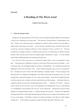 A Reading of the Waste Land