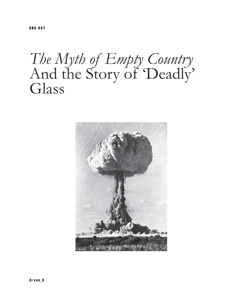 The Myth of Empty Country and the Story of 'Deadly' Glass