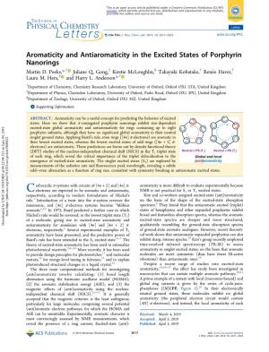 Aromaticity and Antiaromaticity in the Excited States of Porphyrin Nanorings † ‡ § † † Martin D
