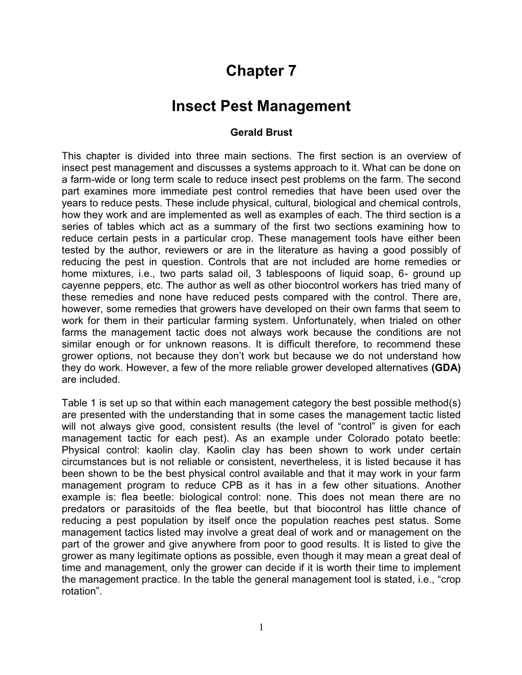 Chapter 7 Insect Pest Management