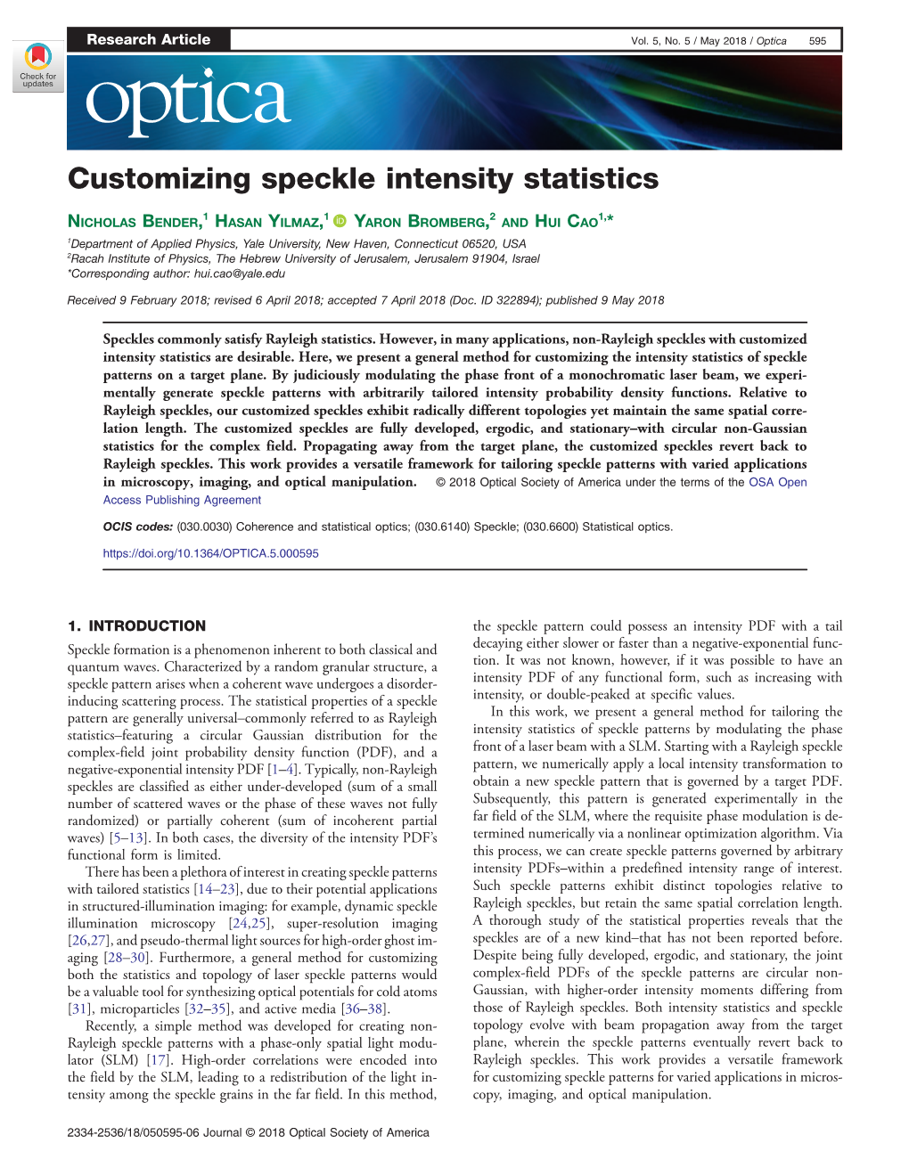 Customizing Speckle Intensity Statistics