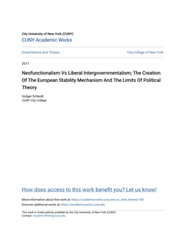 Neofunctionalism Vs Liberal Intergovernmentalism; the Creation of the European Stability Mechanism and the Limits of Political Theory