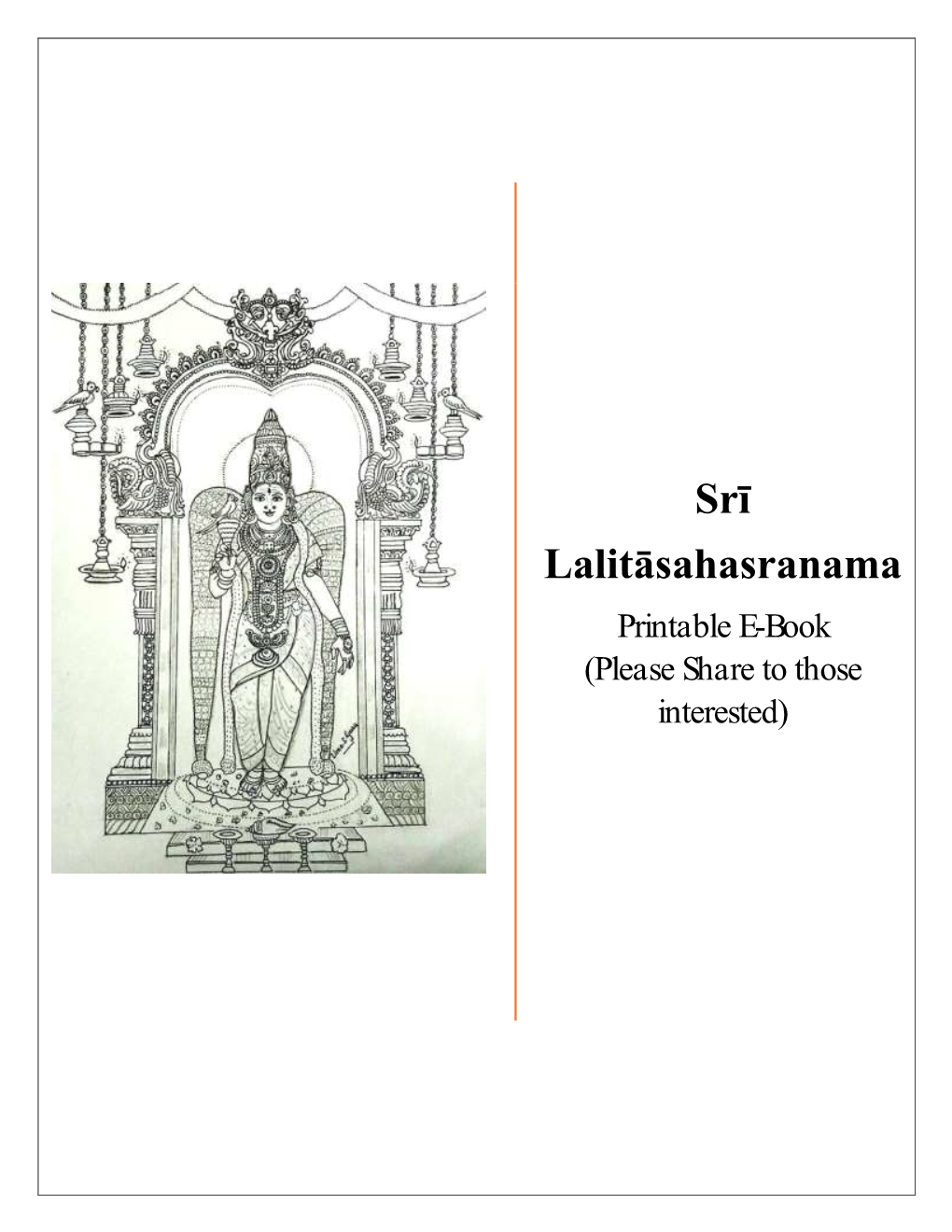 Srī Lalitāsahasranama Printable E-Book (Please Share to Those Interested)