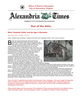 Carpenter Gothic’ Was the Rage in Alexandria
