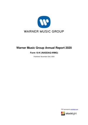 Warner Music Group Annual Report 2020