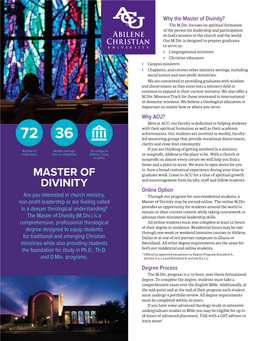 Master of Divinity? the M.Div