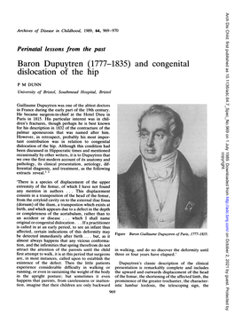 Baron Dupuytren (1777-1835) and Congenital Dislocation of the Hip