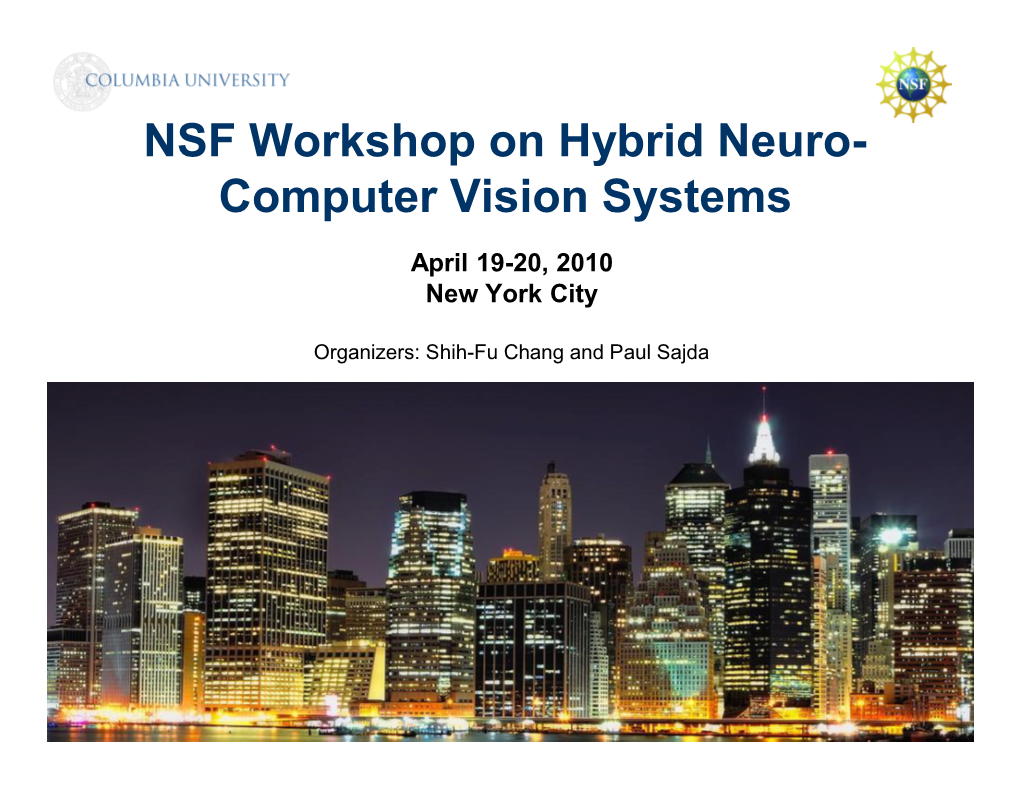 NSF Workshop on Hybrid Neuro- Computer Vision Systems