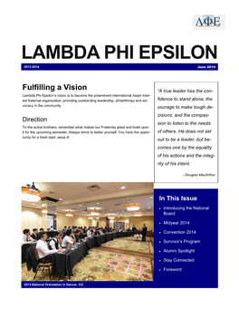 Lambda Phi Epsilon National Board 2013-2014