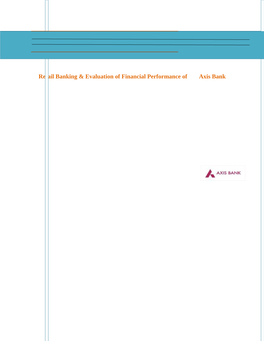 Evaluation of Financial Performance of Axis Bank