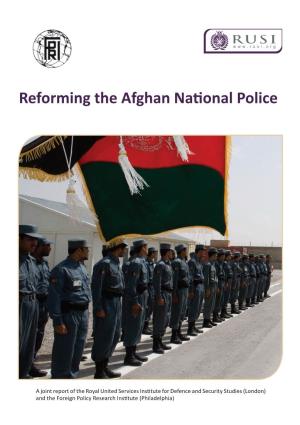 Download Reforming the Afghan National Police