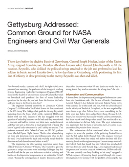 Gettysburg Addressed: Common Ground for NASA Engineers and Civil War Generals