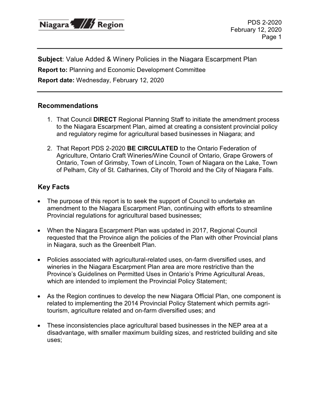 Value Added & Winery Policies in the Niagara Escarpment Plan