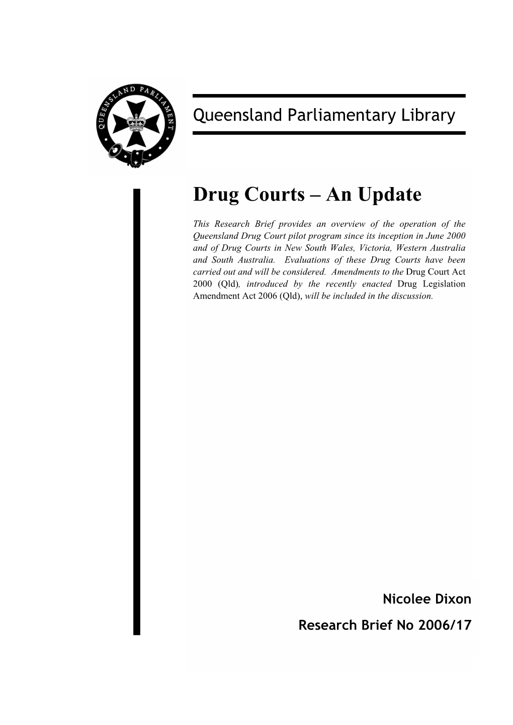 Drug Courts – an Update