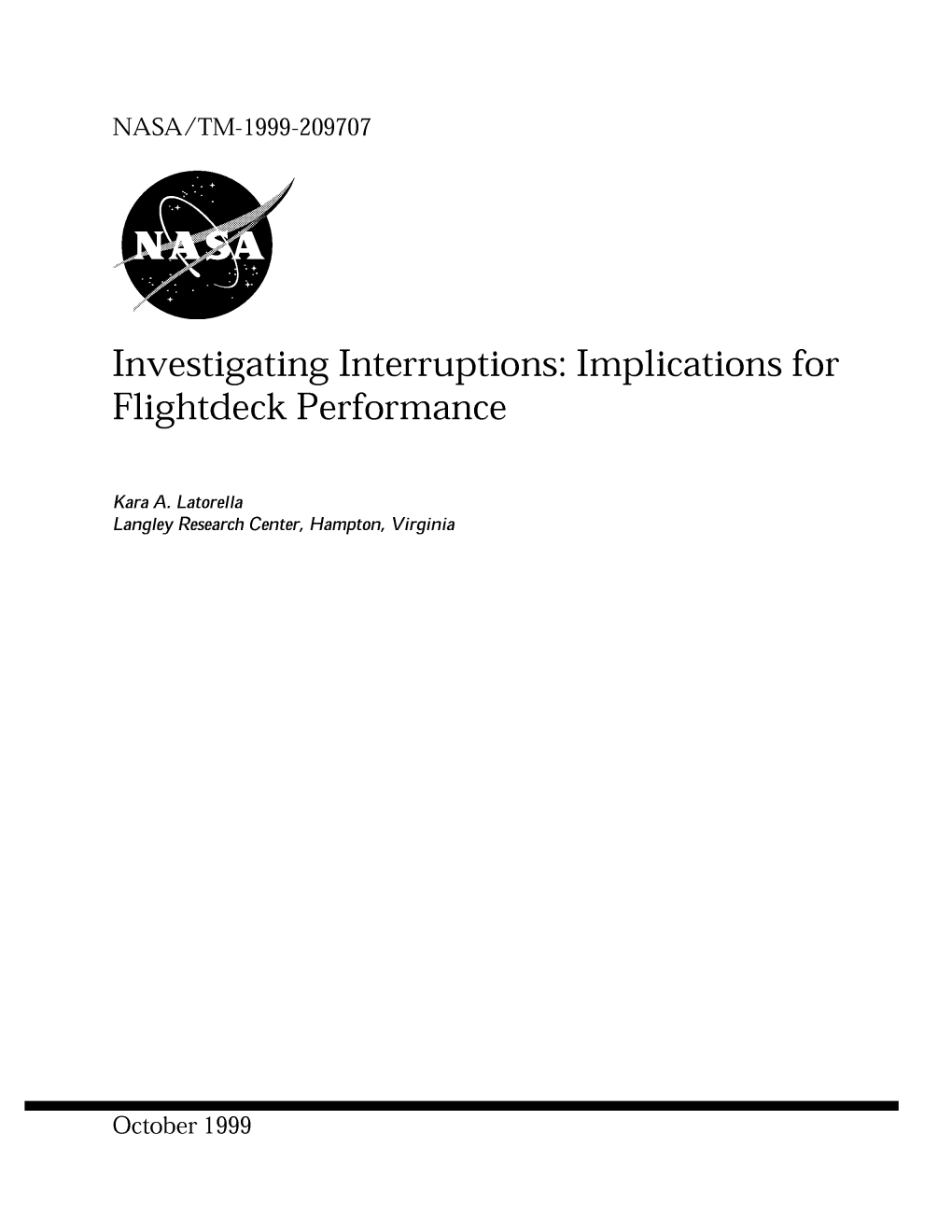 Investigating Interruptions: Implications for Flightdeck Performance