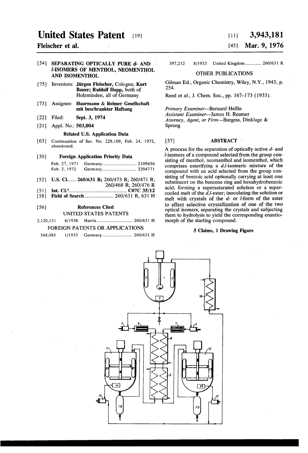 United States Patent [191 [11] 3,943,181 Fleischer Et Al