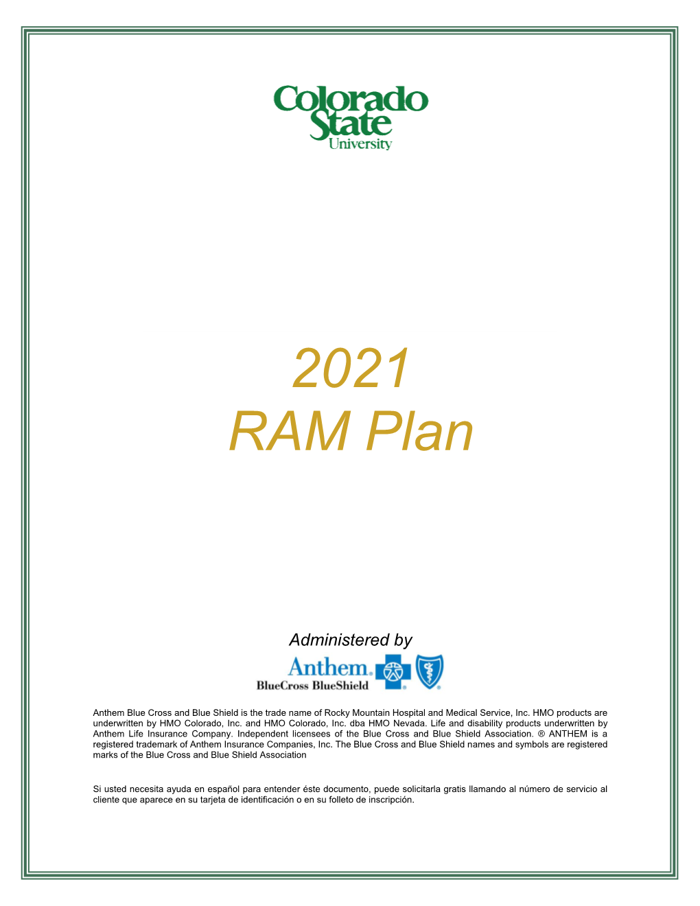 2021 RAM Plan