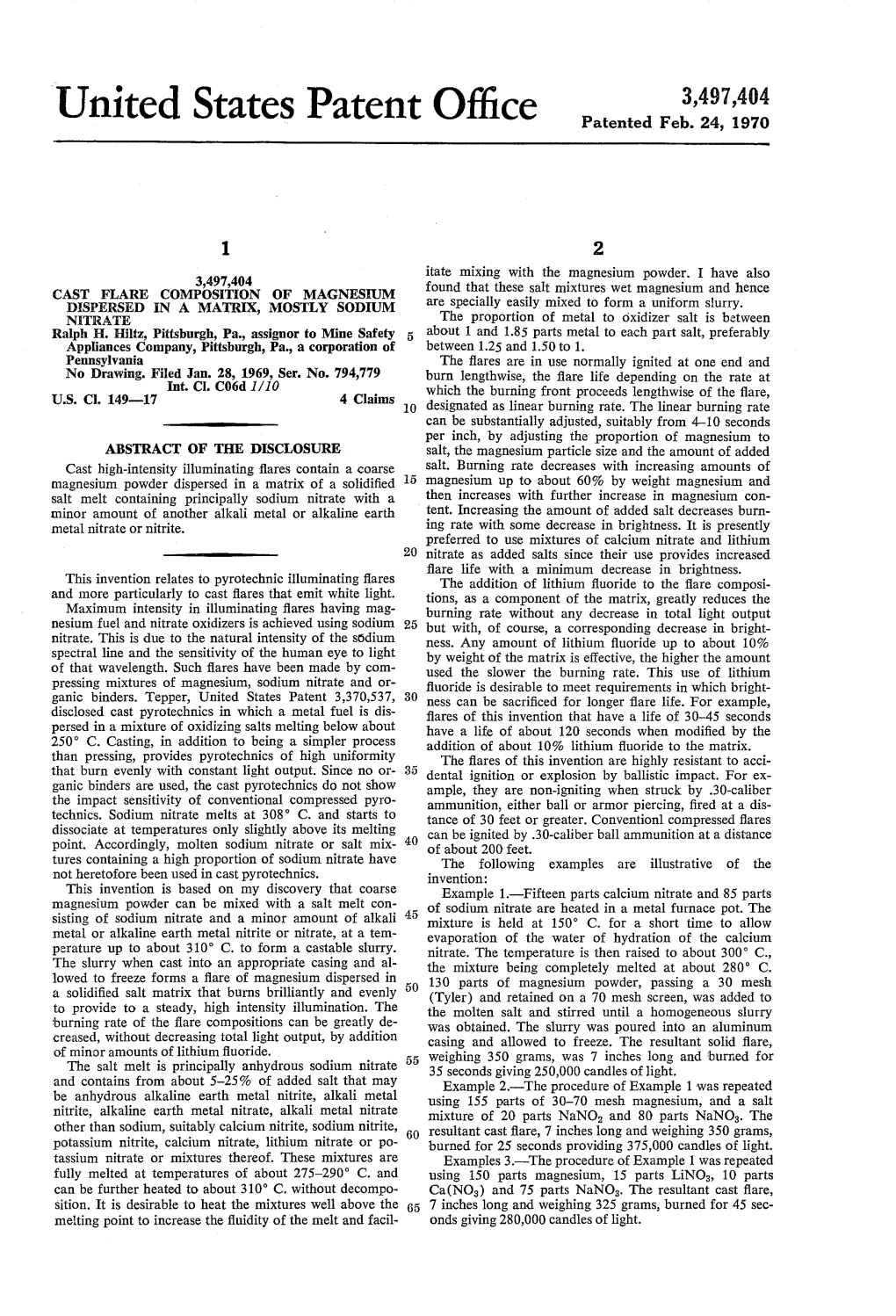 United States Patent Office Patented Feb