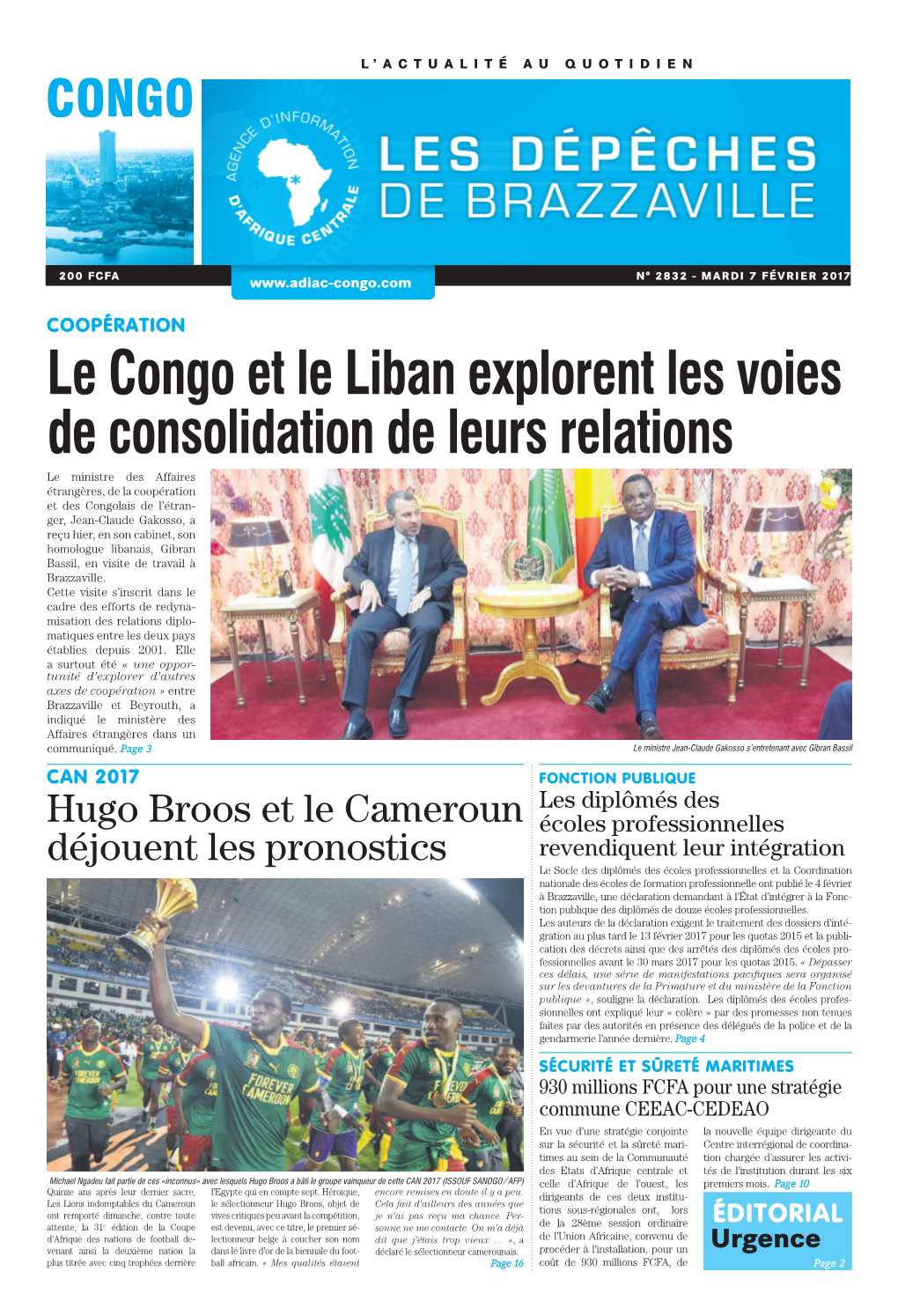 Le Congo Et Le Liban Explorent Les Voies De Consolidation De Leurs Relations