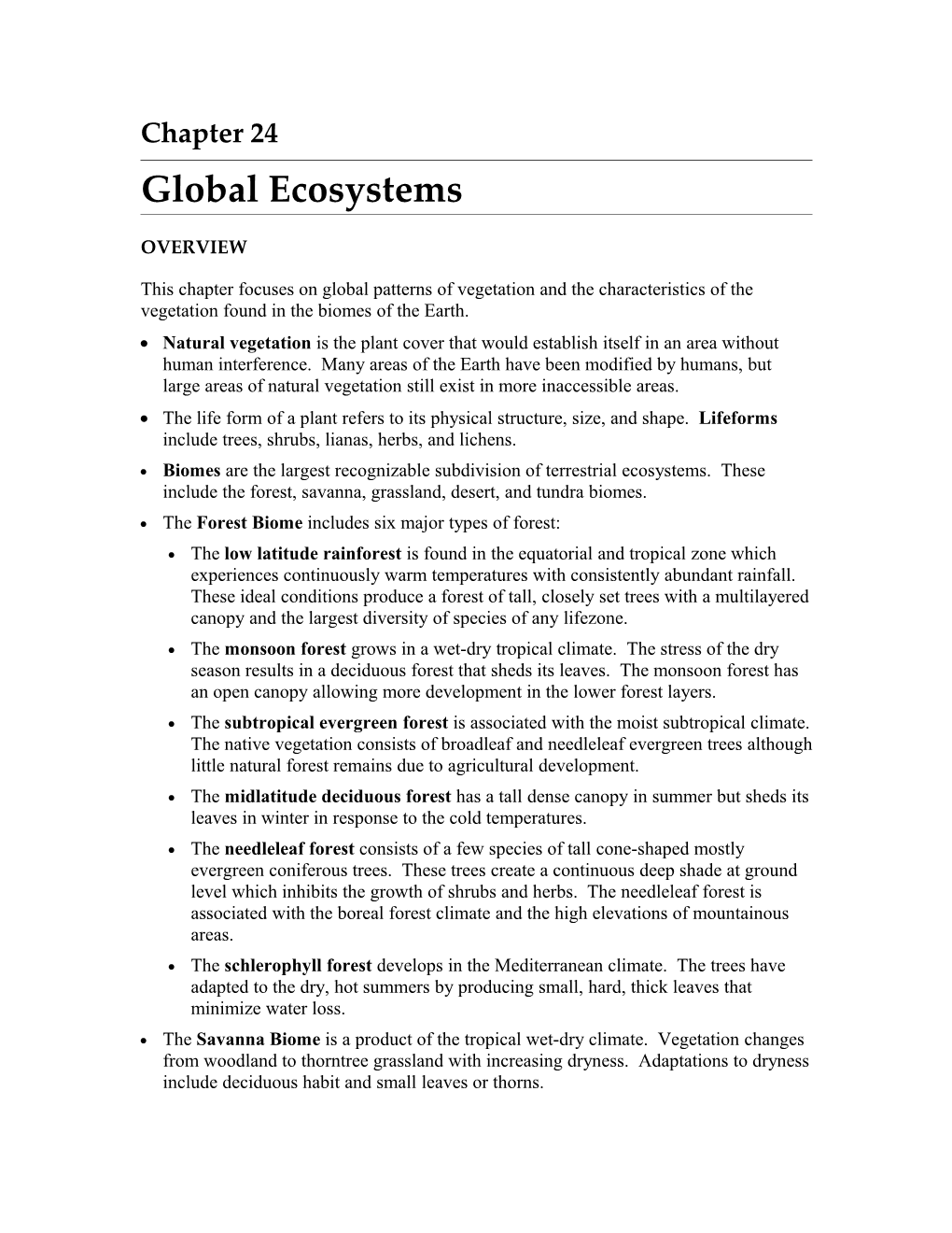 Global Ecosystems