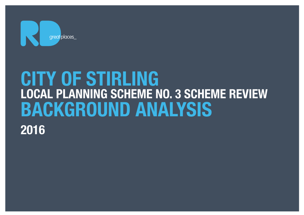 Local Planning Scheme No. 3 Scheme Review Background Analysis 2016 Introduction