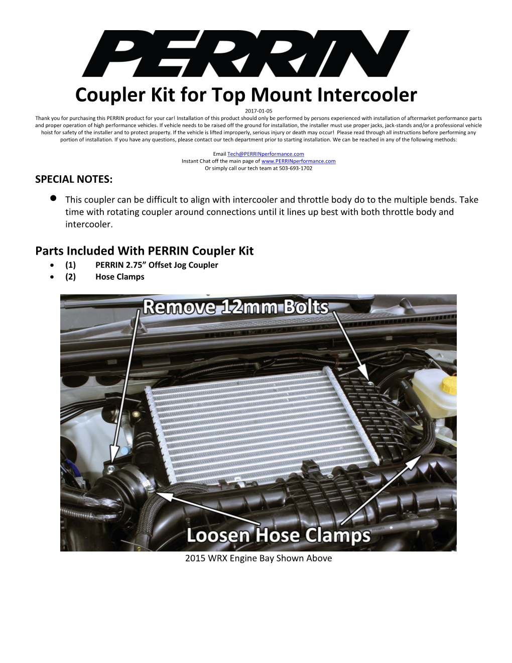 Coupler Kit for Top Mount Intercooler