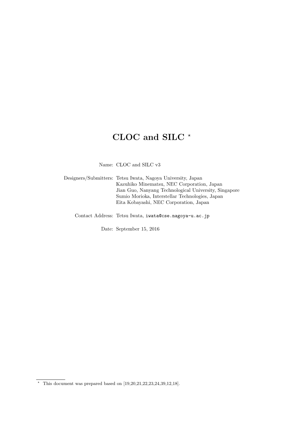 CLOC and SILC ⋆
