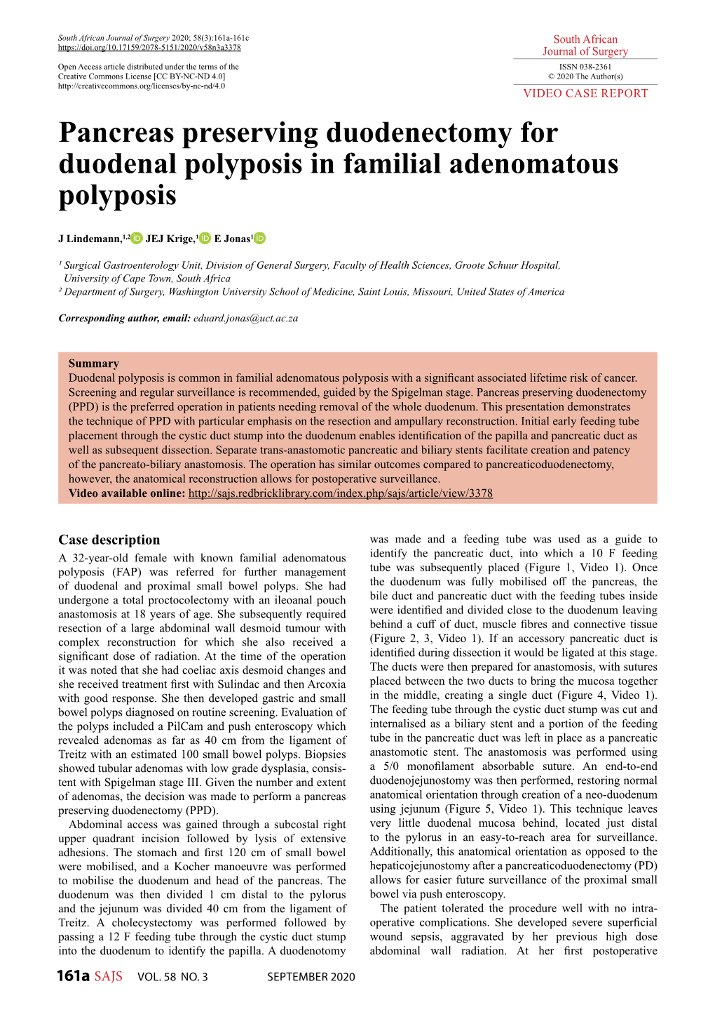 Pancreas Preserving Duodenectomy for Duodenal Polyposis in Familial Adenomatous Polyposis