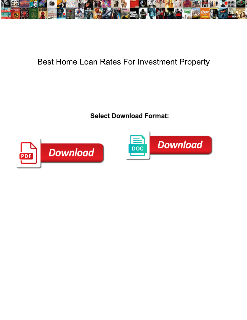 Best Home Loan Rates for Investment Property