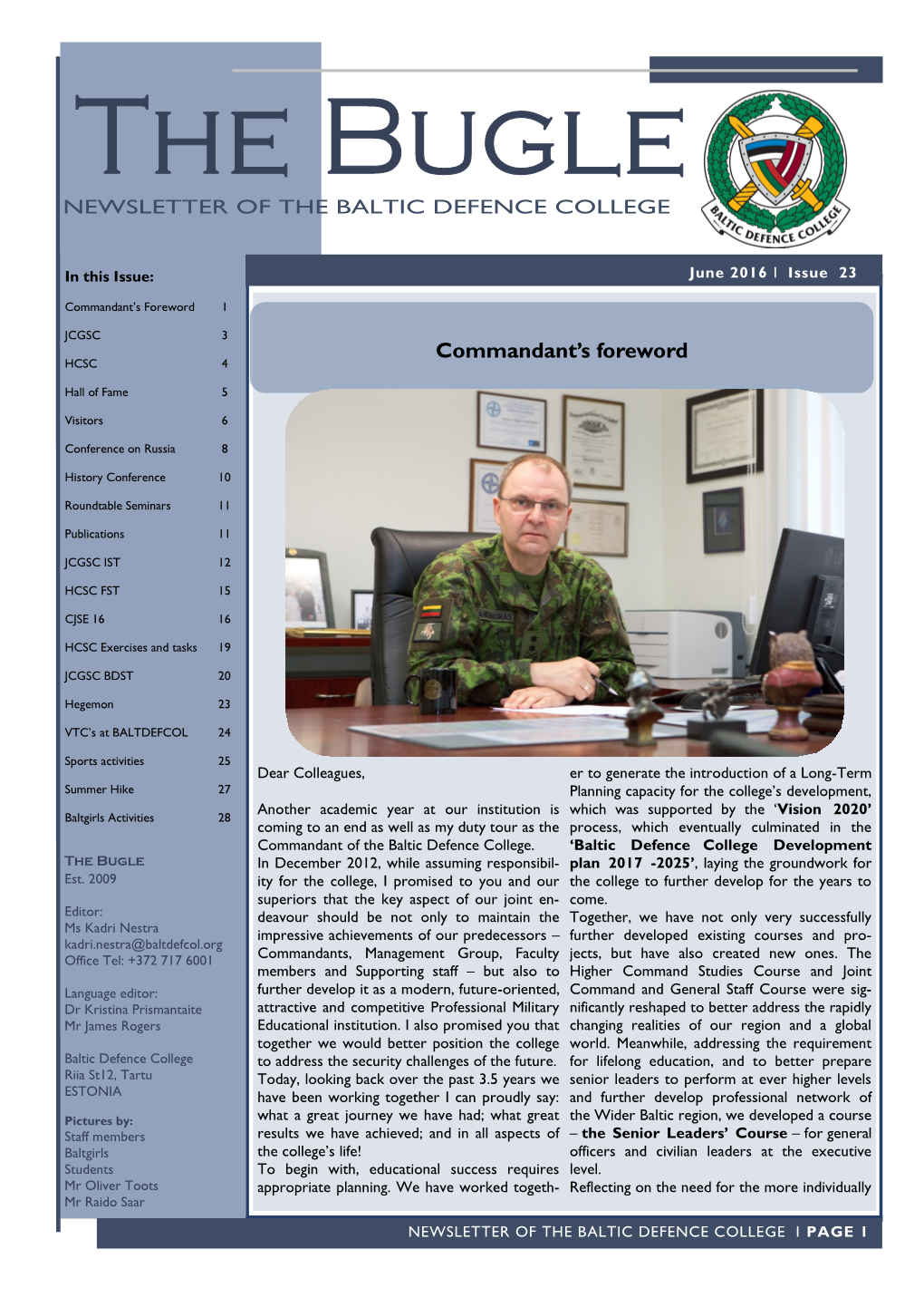 Commandant's Foreword