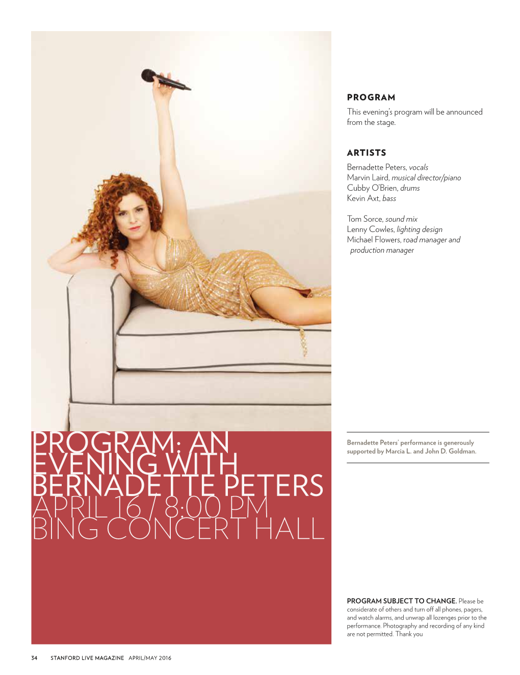 An Evening with Bernadette Peters