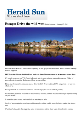 Escape: Drive the Wild West Brian Johnston - January 07, 2011