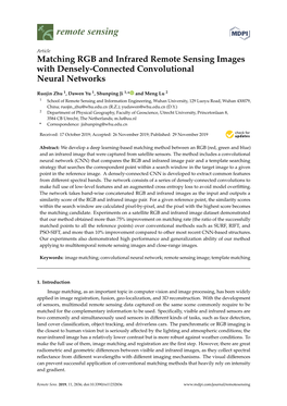 Matching RGB and Infrared Remote Sensing Images with Densely-Connected Convolutional Neural Networks