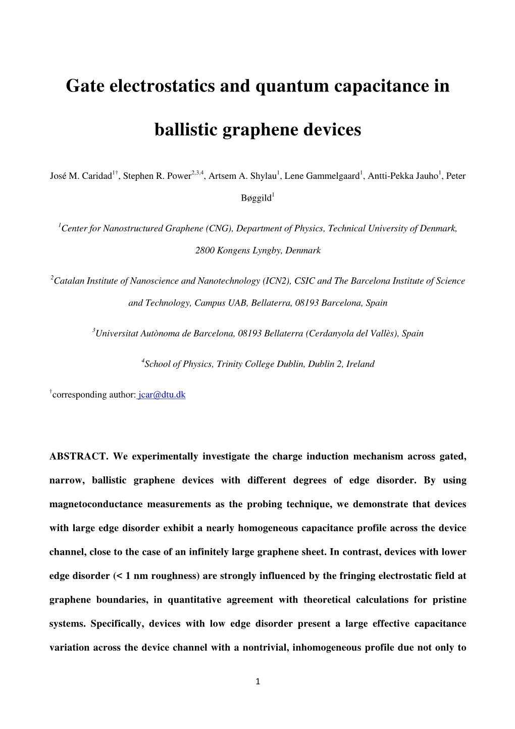 Gate Electrostatics and Quantum Capacitance in Ballistic Graphene