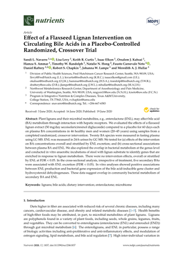 Effect of a Flaxseed Lignan Intervention on Circulating Bile