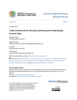 A New Framework for Securing, Extracting and Analyzing Big Forensic Data