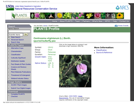 USDA-NRCS Plants Profile- Centrosema Virginianum (L.) Benth