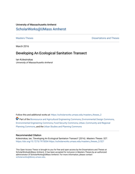 Developing an Ecological Sanitation Transect