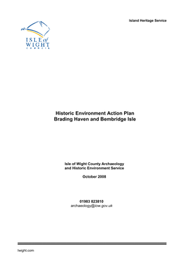 Historic Environment Action Plan Brading Haven and Bembridge Isle